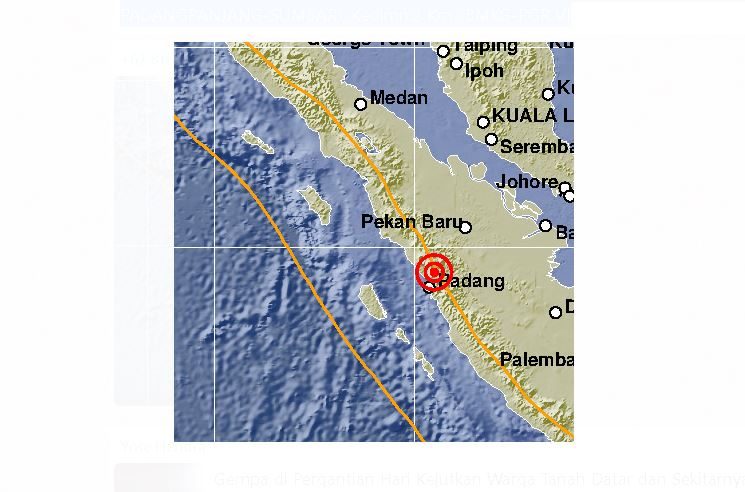 Gempa tektonik di Padang Panjang, Sumbar, Pukul 00:55:55 WIB, Jumat, 15 Oktober 2021, Parameter dengan magnitudo M=4.0. Episenter gempabumi terletak pada koordinat 0.63 LS dan 100.48 BT  atau tepatnya berlokasi di darat pada 20 Km Tenggara Padang Panjang,