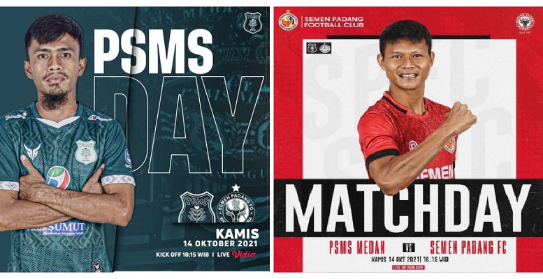 Nonton Siaran Langsung PSMS Medan Vs Semen Padang FC. (Foto: Kolase Instagram)