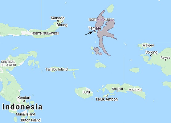 Ilustrasi: Peta Ternate guncangan gempa M 4,7