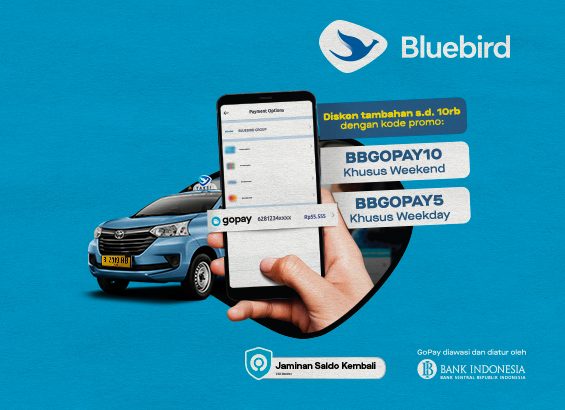 Promo Bluebird Februari 2022: Bayar Pakai GoPay Dapatkan Diskon Hingga Rp10.000 (Foto: Gojek/Halonusa)