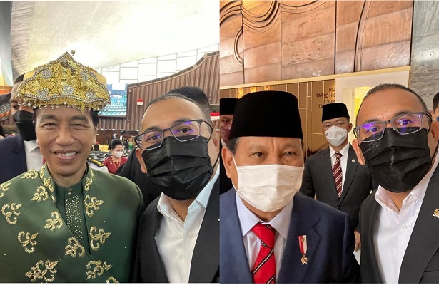 Kolase foto Anggota DPR RI, Andre Rosiade dengan Presiden RI, Joko Widodo serta Menteri Pertahanan (Menhan) yang juga Ketua Umum DPP Partai Gerindra, Prabowo Subianto. (Foto: Dok. Istimewa)