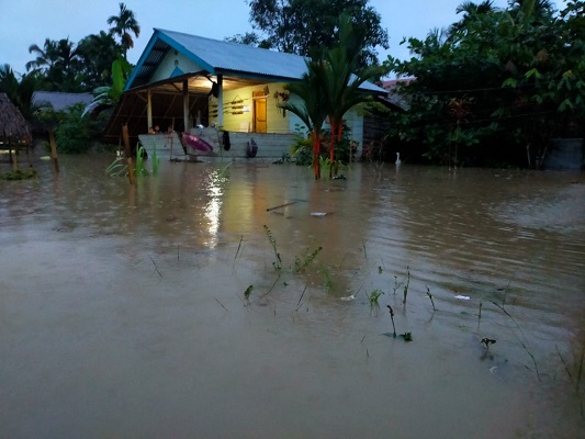 Kondisi banjir di salah satu dusun di Desa Matotonan, Kabupaten Kepulauan Mentawai. (Foto: Istimewa)