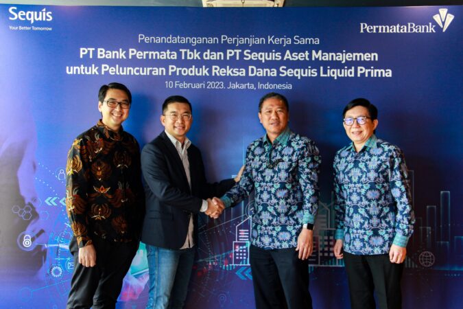 Acara Penandatanganan Perjanjian Kerja Sama PT Bank Permata Tbk dan PT Sequis Aset Manajemen untuk Peluncuran Produk Reksa Dana Sequis Liquid Prima. (Foto: PermataBank)