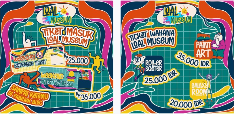 Harga tiket masuk dan wahana Loal Museum di Kota Padang. (Foto: Instagram @loalmuseum)
