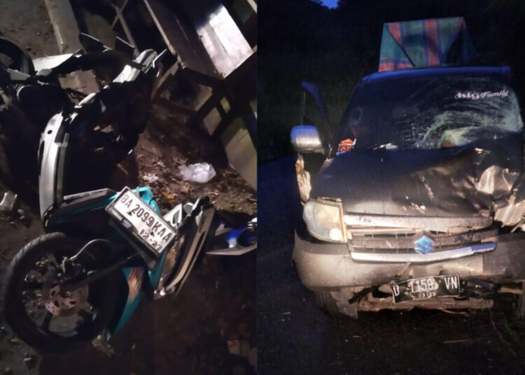 Keadaan kendaraan yang mengalami kecelakaan di Solok