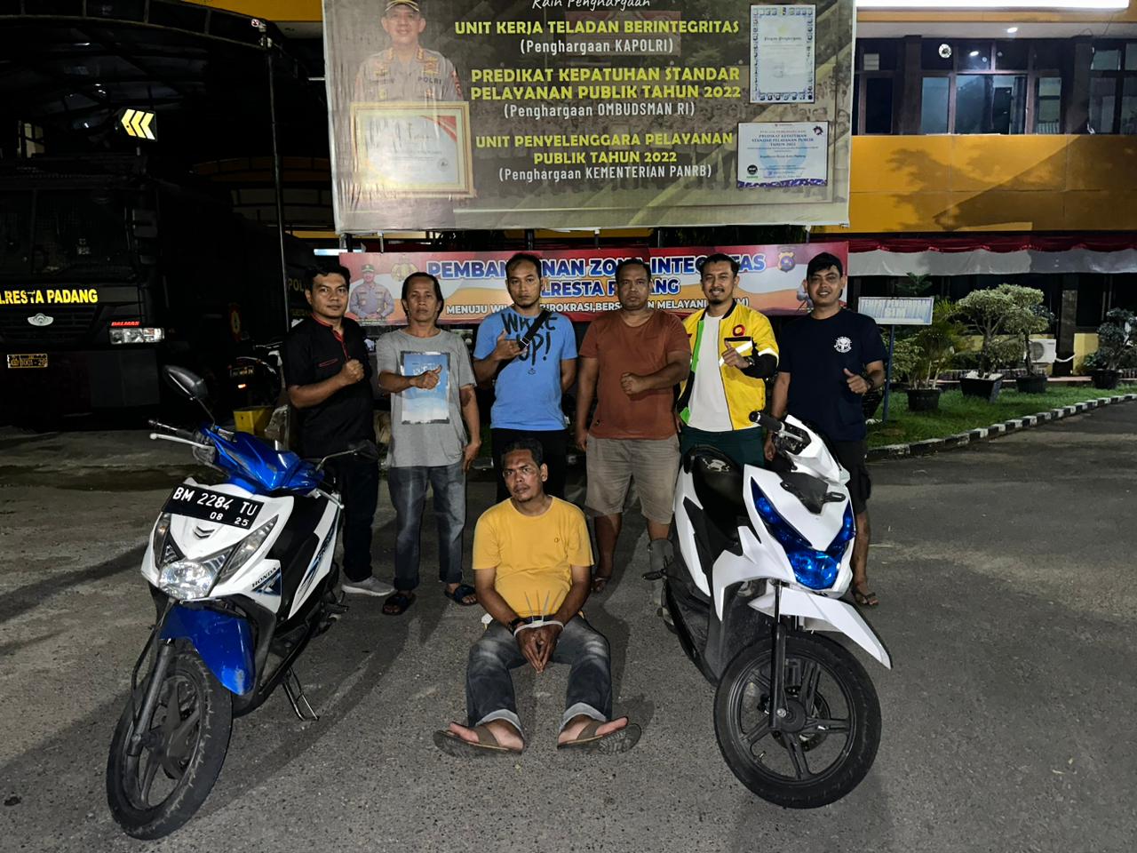 Pelaku pencurian sepeda motor di Tunggul Hitam berhasil diringkus Tim Klewang Sat Reskrim Polresta Padang. (Foto:  istimewa)