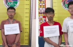 Tiga pria yang terlibat penyalahgunaan narkoba jenis sabu di Kabupaten Tanah Datar. (Foto: Istimewa)