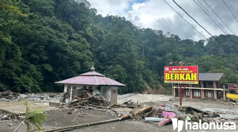 Kondisi pascabanjir bandang di Lembah Anai, Kabupaten Tanah Datar. (Foto: Halonusa.id)