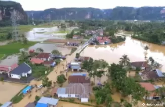Kawasan Lembah Harau yang sempat terendam banjir. (Foto: Istimewa)
