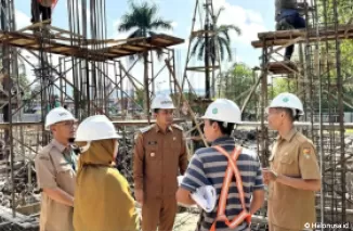 Pembangunan Gedung Perpustakaan Daerah di wilayah terminal Bareh Solok pada hari Rabu, 1 Mei 2024. (Foto: Istimewa)