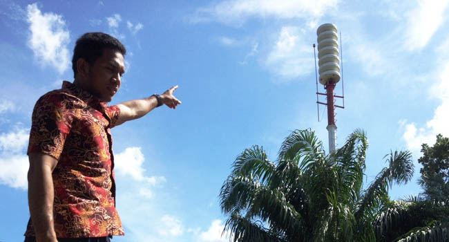 Foto Baterai Peringatan Dini Tsunami di Agam Hilang
