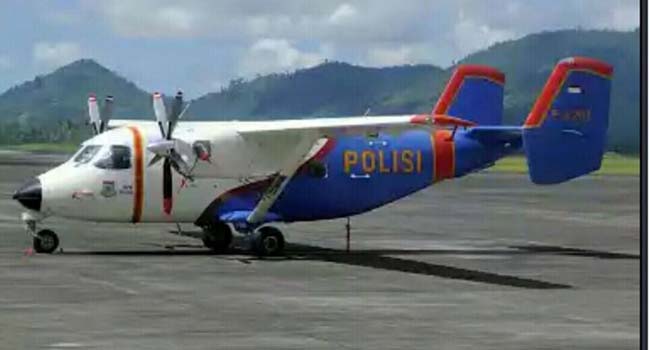 Foto Badan Pesawat Polri yang Jatuh di Kepri Ditemukan