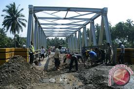 Foto Jembatan Tengku Lareh Sapaku Masuk Tahap Pengecoran