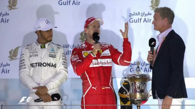 Foto Juarai GP Bahrain, Sebastian Vettel Ingin Lanjutkan Momentum