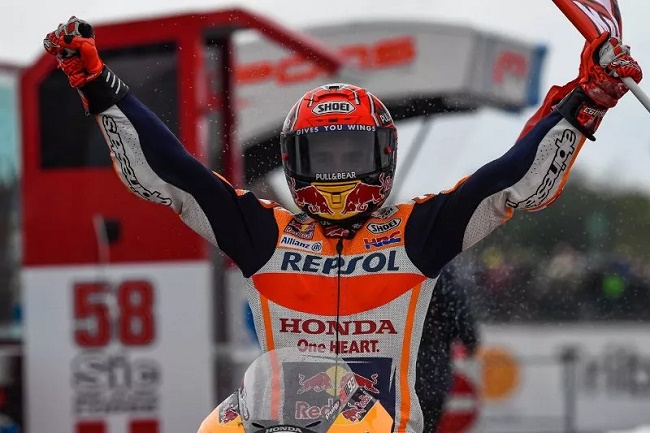 Foto Marquez Juara di MotoGP Thailand