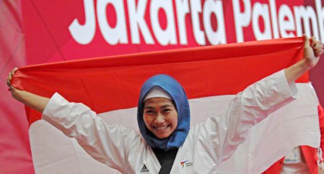 Foto Pesan Peraih Emas Pertama untuk Para Atlet Indonesia di Asian Games