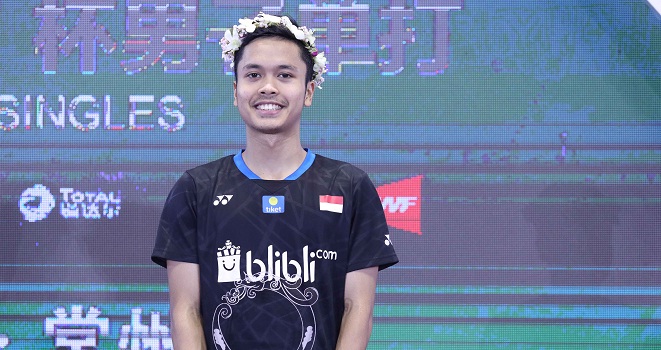Foto Anthony Ginting Tunggal Putra ke-6 Indonesia Juara China Open