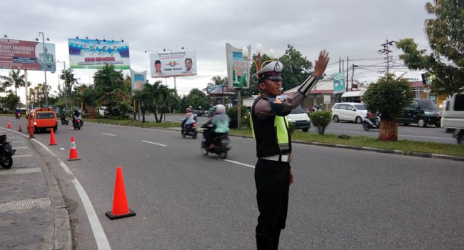 Foto Polisi Fokus Atasi Kemacetan di Padang