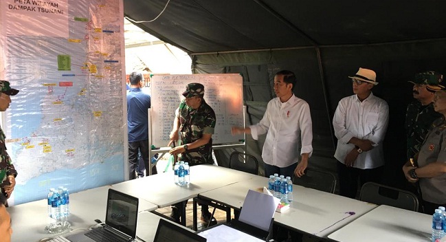 Foto Ke Banten, Presiden Pastikan Penangan Pascabencana Tsunami Berjalan Baik