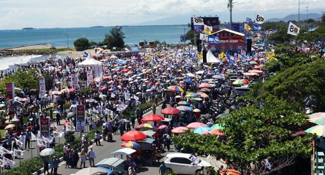Foto Kampanye Prabowo, Polisi Tutup Sejumlah Jalur ke Kawasan Danau Cimpago