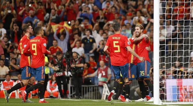Foto Spanyol Pempertahankan Kemenangan 100 Persen di Kualifikasi Euro 2020