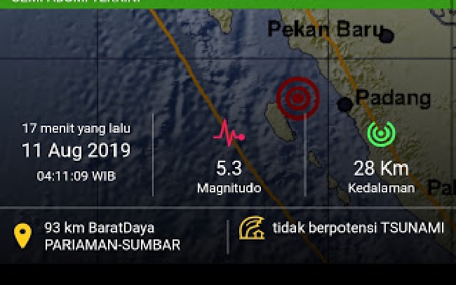 Foto Padang Digoyang Gempa 5,3 SR