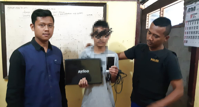 Foto Curi Laptop, Remaja Ditangkap Polsek Pantai Cermin