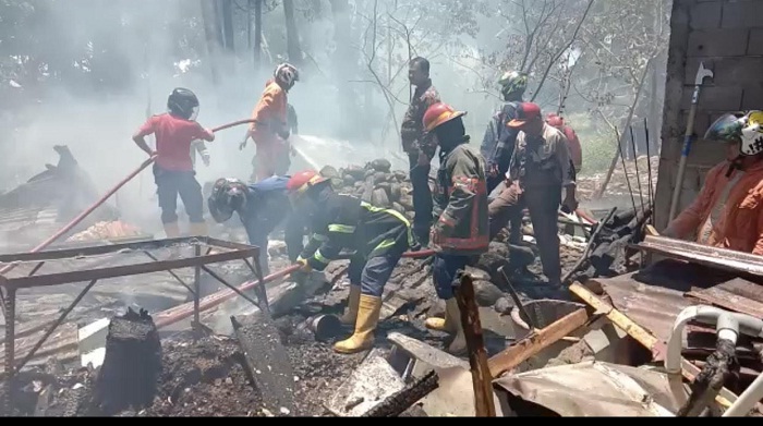 Foto Kebakaran di Taruko, Rumah dan Kandang Ayam Terbakar