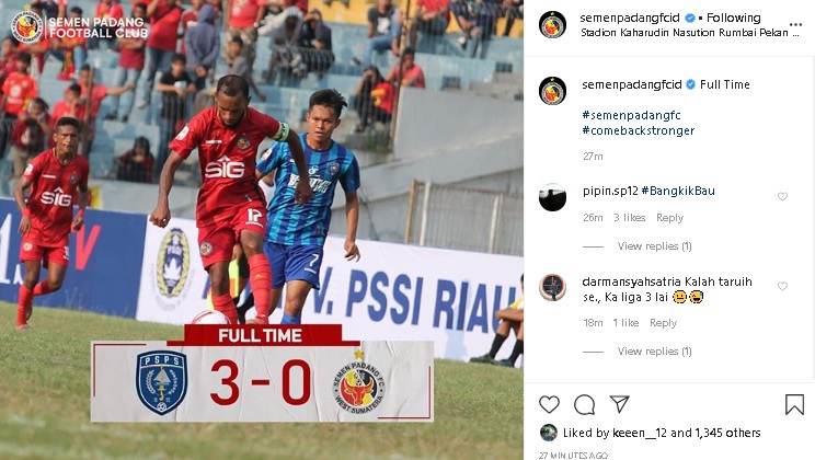 Foto PSPS Riau Beri Semen Padang FC Kekalahan