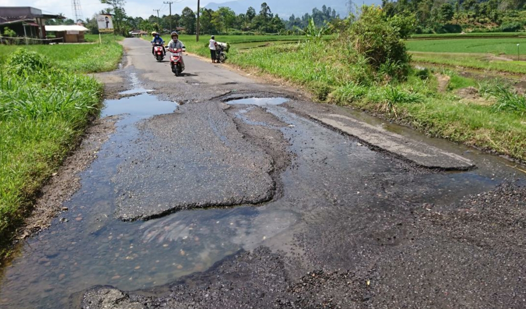 Foto Jalan Lintas Provinsi di Tanjung Baru Banyak Berlubang, Kapolsek: Pengendara Harus Hati-hati