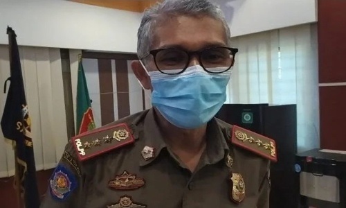 Foto Alfiadi: Masker Dipakai Hanya saat Lihat Petugas Satpol PP