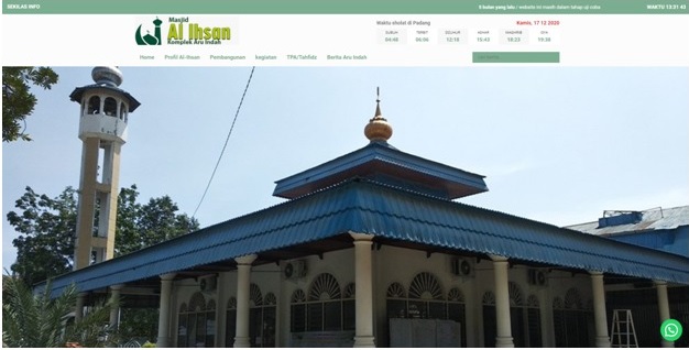 Foto Pengabdian Masyarakat; Prodi Sistem Informasi Unidha Buatkan Website untuk Masjid di Lubeg