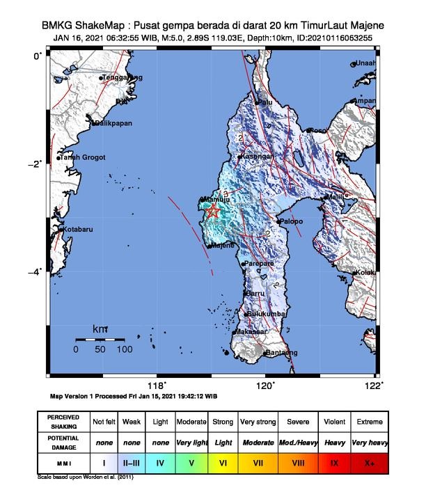 Foto Gempa M5,0 Kembali Terjadi di Kabupaten Majene