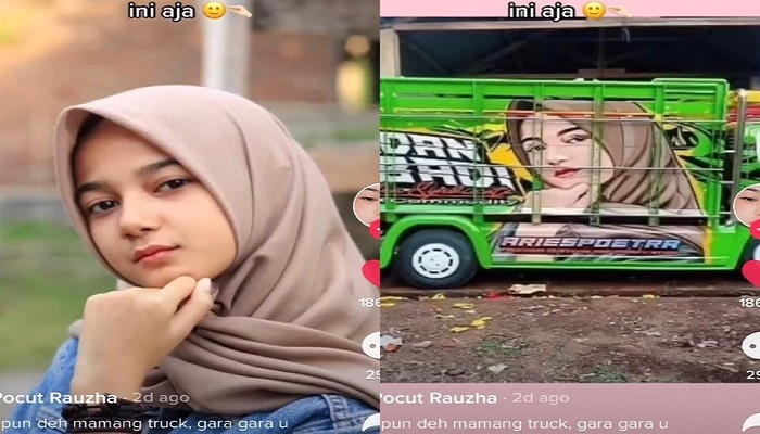 Foto Kisah Gadis Cantik Asal Aceh, Fotonya Jadi Lukisan di Truk dan Angkot