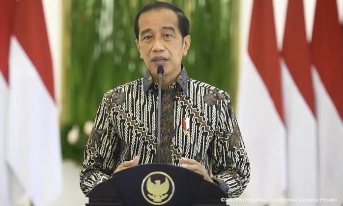 Foto Pidato HUT ke-57 Golkar, Presiden Apresiasi Penanganan Pandemi di Indonesia Membaik