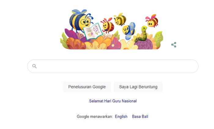Foto Hari Guru Nasional , Google Doodle Rayakan dengan Kartun Lebah