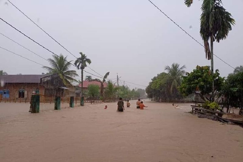 Foto Banjir Genangi Lima Kecamatan di Pesisir Selatan