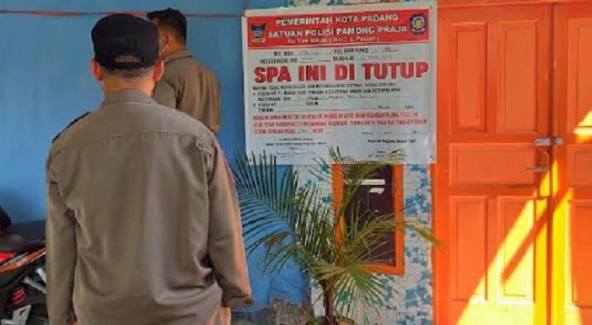 Foto Respons Keresahan Masyarakat, Satpol PP Padang Tutup Spa dan Massage di Kurao Pagang
