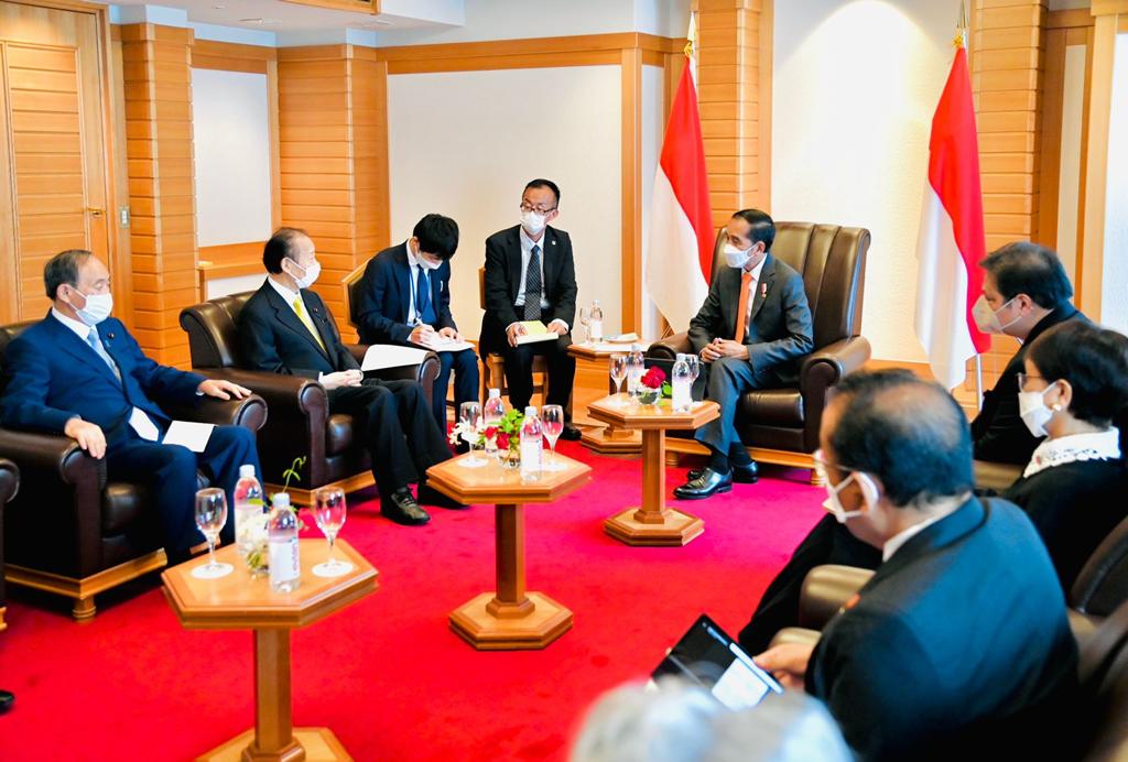 Foto Airlangga Dampingi Presiden Bahas Kerjasama dengan Jepang