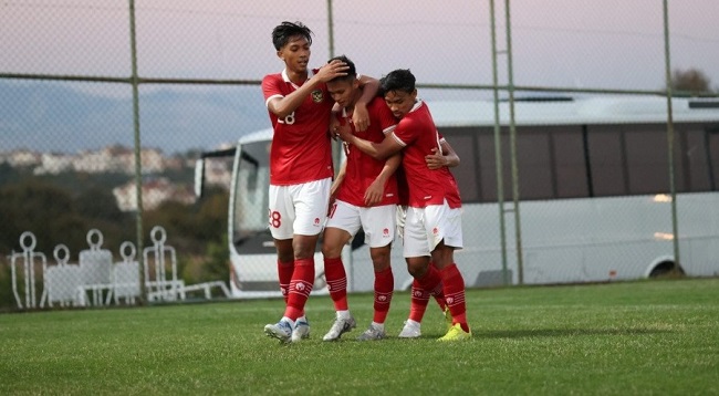 Foto Tim U-20 Indonesia Bermain Imbang 3-3 Lawan Klub Norwegia Baerum SK