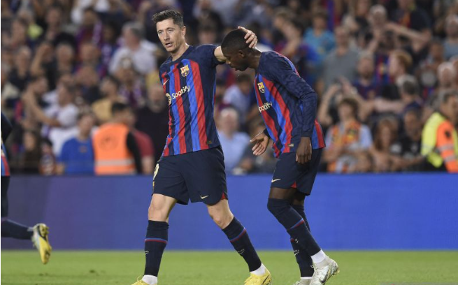 Foto Gol Dembele Bawa Barcelona ke Semifinal Piala Raja Spanyol