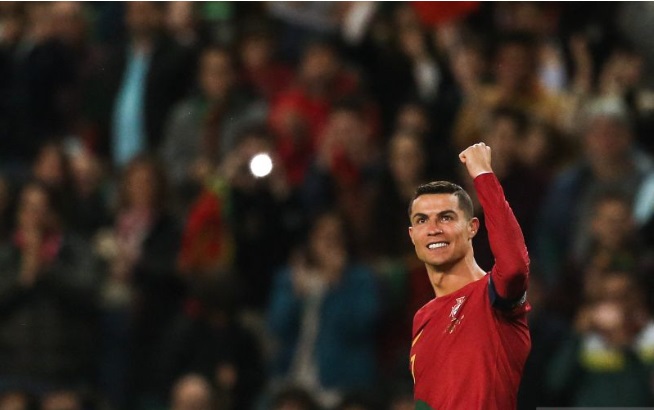 Foto Ronaldo Cetak Dua Gol Saat Portugal Lawan Liechtenstein di Kualifikasi Piala Eropa