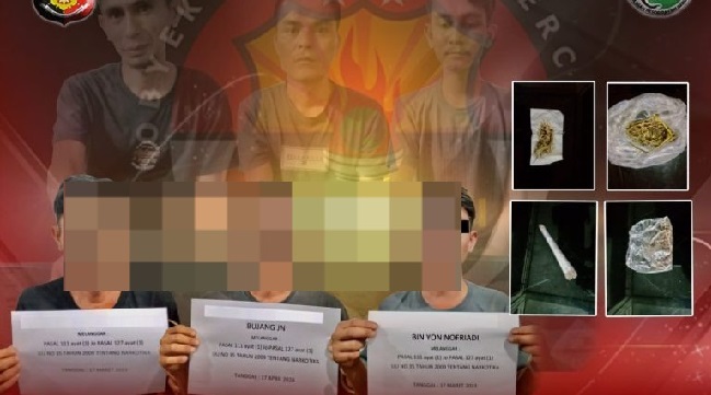 Foto Polisi Payakumbuh Ringkus Tiga Pemuda Sedang Camping Sambil Pesta Narkoba