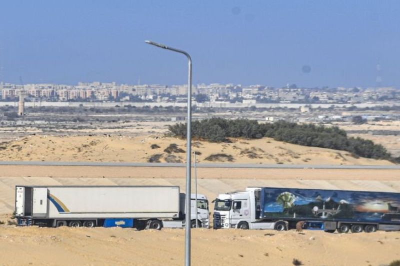 Foto Iring-iringan Kendaraan Bantuan di Gaza Ditembaki Tentara Israel