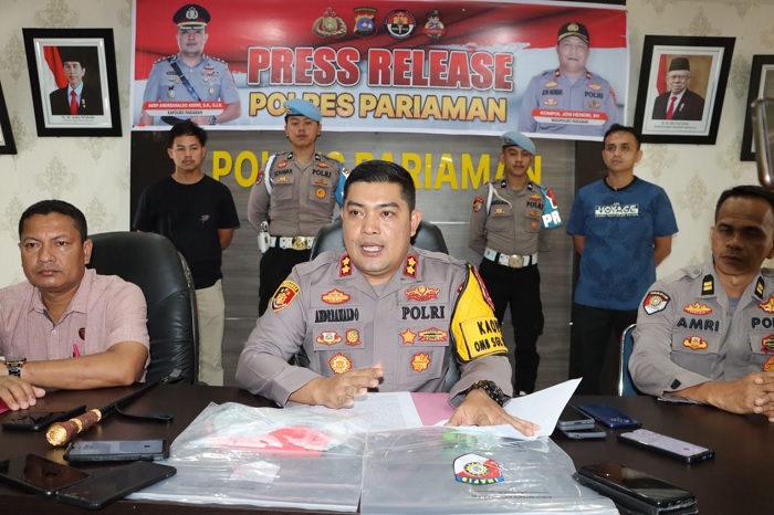Foto Pelaku Pembuhan Anak Tiri di Pariaman Ditangkap