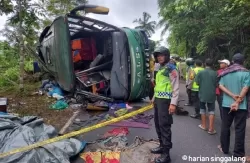 Kecelakaan Bus ALS beberapa waktu lalu. (ist)