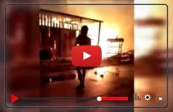 Video Tiga Bangunan di Sungai Aua Pasaman Barat Ludes Terbakar