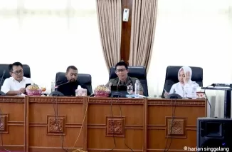Rapat koordinasi penanganan darurat, yang di gelar di Istana Bung Hatta, Bukittinggi,  pada Kamis (16/5).