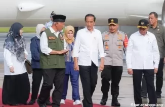 Presiden Jokowi Meninjau Lokasi Bencana di Agam Sumatera Barat