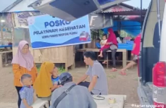Posko Kesehatan Semen Padang untuk korban bencana banjir bandang dan lahar dingin.Ist